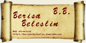 Beriša Beleslin vizit kartica